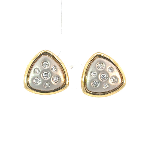 Diamond Triangle Design Stud Earrings