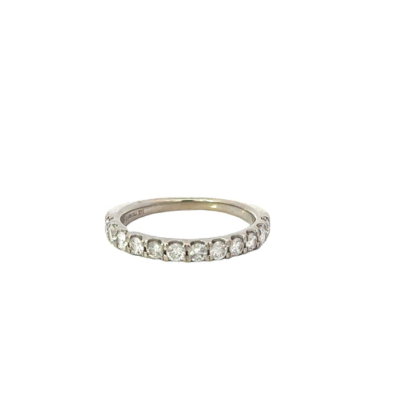 Scallop Set Diamond Half Eternity Ring in 14ct White Gold