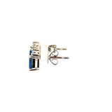 Emerald Cut Sapphire Diamond Stud Earrings