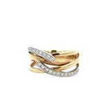 Diamond Crossover Ring in 14ct Gold