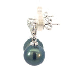 Diamond Tahitian Pearl Drop Earrings in 18ct White Gold