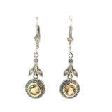 Antique-Style Drop Citrine Earrings