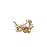 Diamond Cultured Pearl Bee Brooch