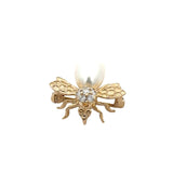 Diamond Cultured Pearl Bee Brooch
