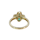 Emerald and Diamond Flower Ring