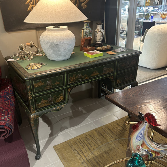 Vintage Green Chinoiserie Desk