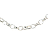 Oval Belcher Chain Necklace in Sterling Silver - 50cm