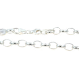 Oval Belcher Chain Necklace in Sterling Silver - 50cm