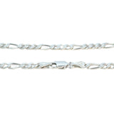 Figaro Link Necklace in Sterling Silver - 50cm