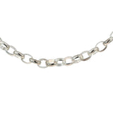 Medium Oval Belcher Chain Necklace in Sterling Silver - 50cm