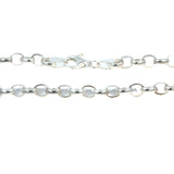 Medium Oval Belcher Chain Necklace in Sterling Silver - 50cm