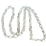 Medium Oval Belcher Chain Necklace in Sterling Silver - 50cm