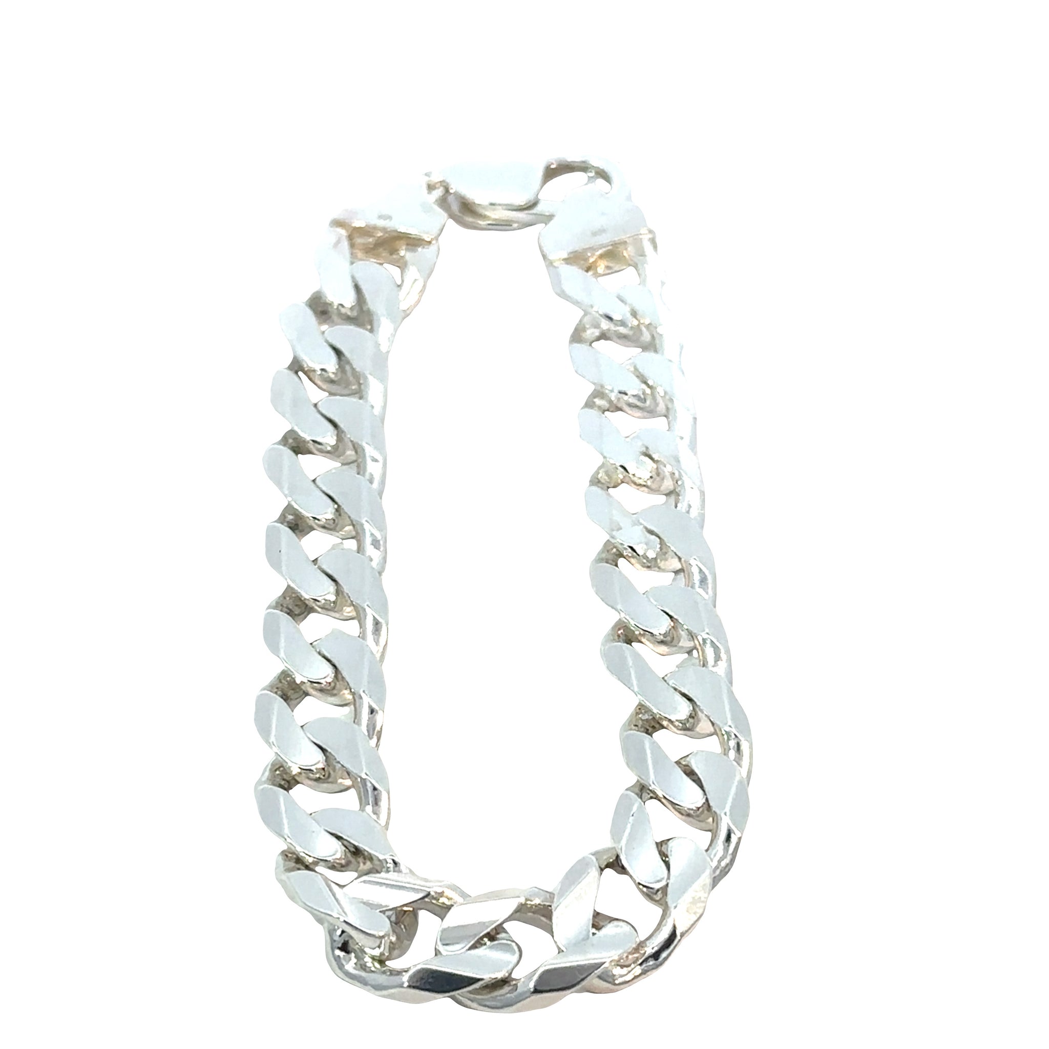 Unisex Flat Curb Link Bracelet in Sterling Silver – Jems of Remuera