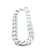 Unisex Flat Curb Link Bracelet in Sterling Silver