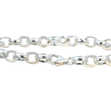 Oval Belcher Link Bracelet in Sterling Silver