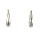 Square Puffed Hoop Earrings in Sterling Silver