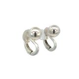 Round Ball Clip On Earrings in Sterling Silver