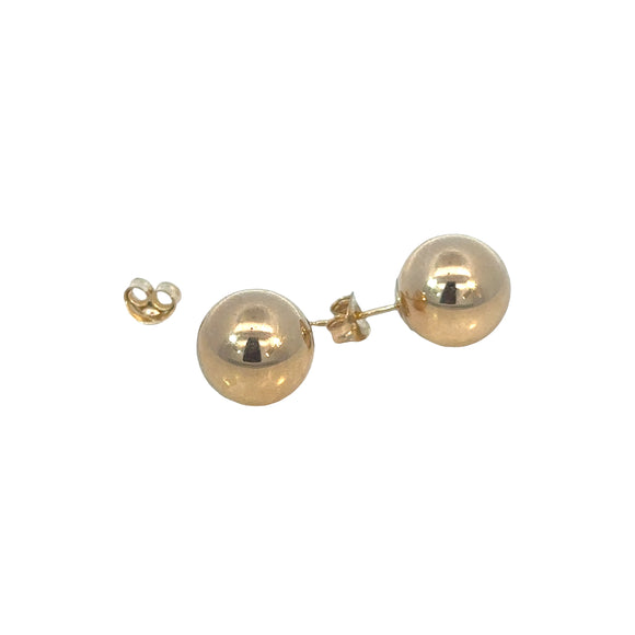 Round Ball Stud Earrings in 9ct Yellow Gold - 10mm