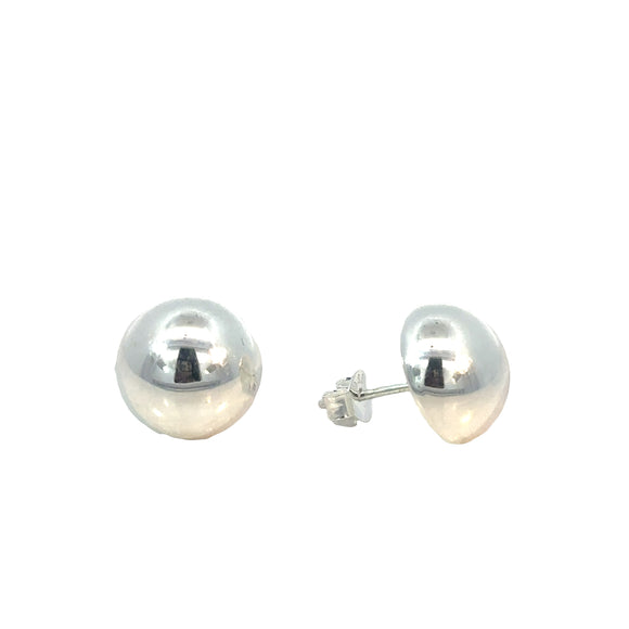 Half Dome Ball Stud Earrings in sterling silver - 12mm