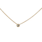 Diamond Bezel Set Fine Necklace in 9ct Yellow Gold