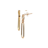 Paperclip  Circle Hoop Earrings in 9ct Yellow Gold