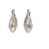 Drop Shaped Hoop Earrings in Sterling Silver