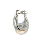 Drop Shaped Hoop Earrings in Sterling Silver