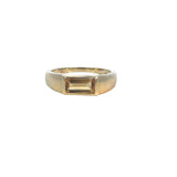 Citrine Oblong Dress Signet Ring in 9ct Yellow Gold