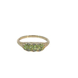 Oval Peridot Diamond Bridge Ring in 9ct Yellow Gold