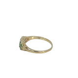 Oval Peridot Diamond Bridge Ring in 9ct Yellow Gold
