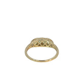 Oval Peridot Diamond Bridge Ring in 9ct Yellow Gold