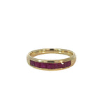 Princess Cut Ruby Stacker Ring in 9ct Yellow Gold