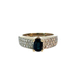Oval Sapphire Pave Diamond Ring