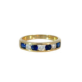 Sapphire Diamond Channel Set Ring