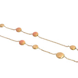 Coral Gold Brushed Disc Necklace in 18ct Yellow Gold - 90cm