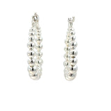 Italian Sterling Silver Tapered Ball Hoop Earrings