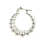 Italian Sterling Silver Tapered Ball Hoop Earrings