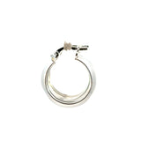 Italian Wide Hoop Earrings in Sterling Silver