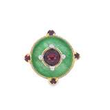 Jade Diamond Garnet Ring