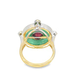 Jade Diamond Garnet Ring