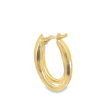 Large Oval Gradient Hoop Earrings in 18ct Yellow Gold