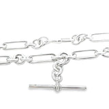 Paperclip Fob Chain Necklace in Sterling Silver - Heavy 50cm