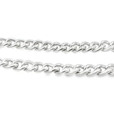 Curb Link Chain Fob Necklace in Sterling Silver