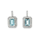 Aquamarine Diamond Earrings in 18ct White Gold