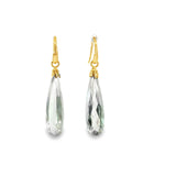 Bespoke Aquamarine Teardrop Earrings in 18ct Yellow Gold
