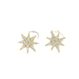 Diamond Starburst Earrings in 18ct Yellow Gold