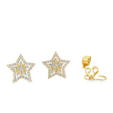 Diamond Double Starburst Earrings set in 18ct Yellow Gold