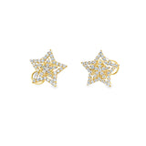 Diamond Double Starburst Earrings set in 18ct Yellow Gold
