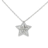 Diamond Double Starburst Necklace in 18ct White Gold