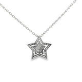 Diamond Double Starburst Necklace in 18ct White Gold